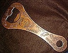 Joke size large copper beer opener,  assorted toasts