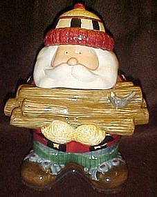 Lumberjack Santa cookie Jar by Sakura, Debbie Mumm