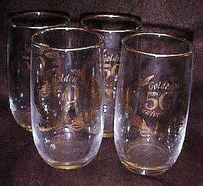 50th golden wedding anniversary  glasses / tumblers