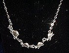 Silvertone mama and baby  turtles,  chain necklace