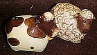 Ceramic sheep and cow figural salt and pepper shakers