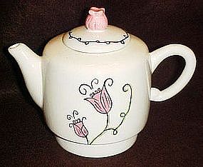 Starbucks coffee / tea pot, pink tulips