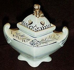 Vintage hand painted porcelain incense burner