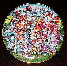 Bill Bell Easter Purrade, collector plate, box & coa