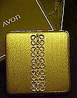 Vintage Avon goldtone compact, in original box