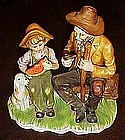 Grandpa and Grandson country figurine