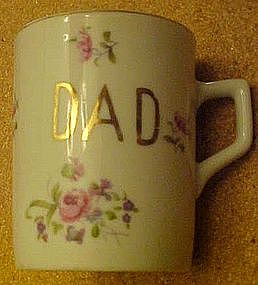 Vintage Lefton china Dad cup with roses decoration