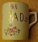 Vintage Lefton china Dad cup with roses decoration