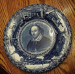 Rowland & Marsellus Flow blue Shakespeare plate