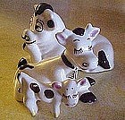 Three piece Walker pottery cow family