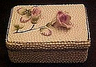 Fred Roberts  porcelain  vanity box with applied roses