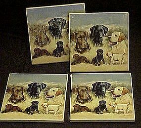 Set of 4 labrador dog coasters