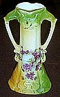Old hand painted German porcelain vase with violets
