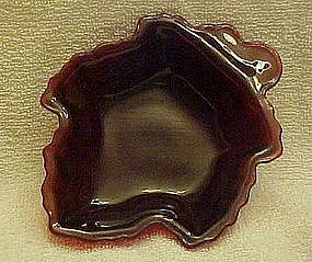 Anchor Hocking Royal Ruby leaf dish /  bowl