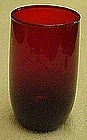 Anchor Hocking 3 3/8" Royal Ruby Roly poly juice glass