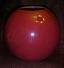 Large USA burgundy round ball vase Haeger?