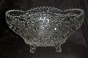 Lead crystal fruit bowl with floral pattern and legs