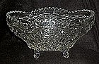 Lead crystal fruit bowl with floral pattern and legs
