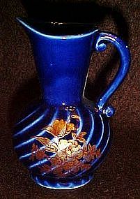 Chadwick mini ewer vase, cobalt blue with decoration