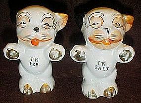 Vintage Bonzo  dog salt and pepper shakers, w/ gold