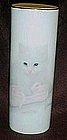 Otagiri white porcelain vase, kitten and ballet slipper