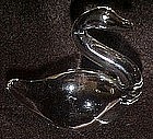 Crystal clear glass swan paperweight figurine