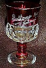 Ruby flashed kings crown souvenir glass 1950