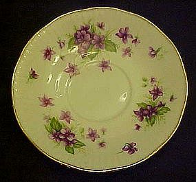 Royal Minster violets, bone china replacement saucer