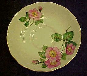 Bone china saucer with cherry blossoms, by Mayfair