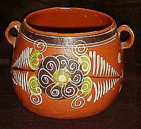 Large hand painted  Mexican pottery pot