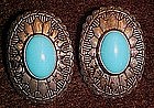 Southwestern style Sterling earrings with turquoise