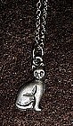 dainty pewter cat necklace