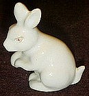 Mini bunny rabbit figurine, glazed porcelain