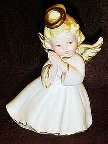 Lefton bisque angel figurine #1420