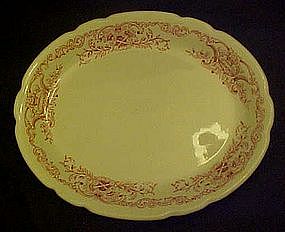 Walker oval  restaurant platter w/ red transfer border