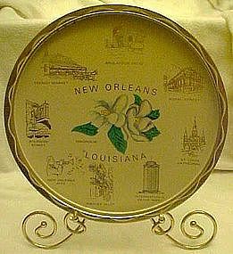 Metal state tray, Louisiana, old new stock