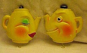 Anthropomorphic tea kettle, pot holder hangers