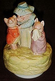 Aunt Pettitoes and pigs music box by Schmid