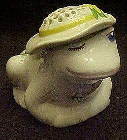 Avon lady  frog pompador, air freshner