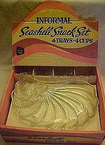 Hazel Atlas boxed snack set, Seashell pattern