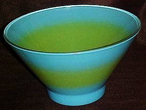 Retro large blue green spray mist salad bowl