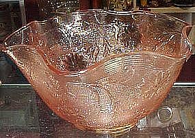 Large pink flared Tiara  sandwich glass, salad bowl