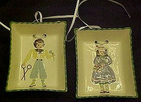 Pair of  Cleminson's  pottery wall plaque