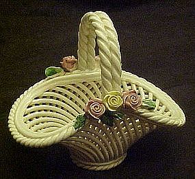 Capodomonte Italy  woven pottery basket