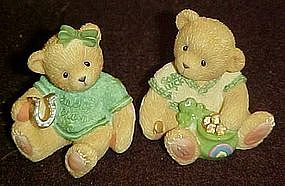 Cherished Teddies, Paws for luck, mini Irish figurines