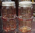 Pink depression color salt and pepper shakers