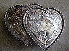 Double heart, western belt buckle with horse head