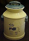 Milk can cookie jar, with cow