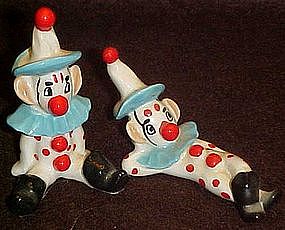 Vintage hand painted pottery clowns, Kelvin's