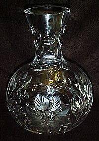 Beautiful vintage cut crystal water carafe. flowers